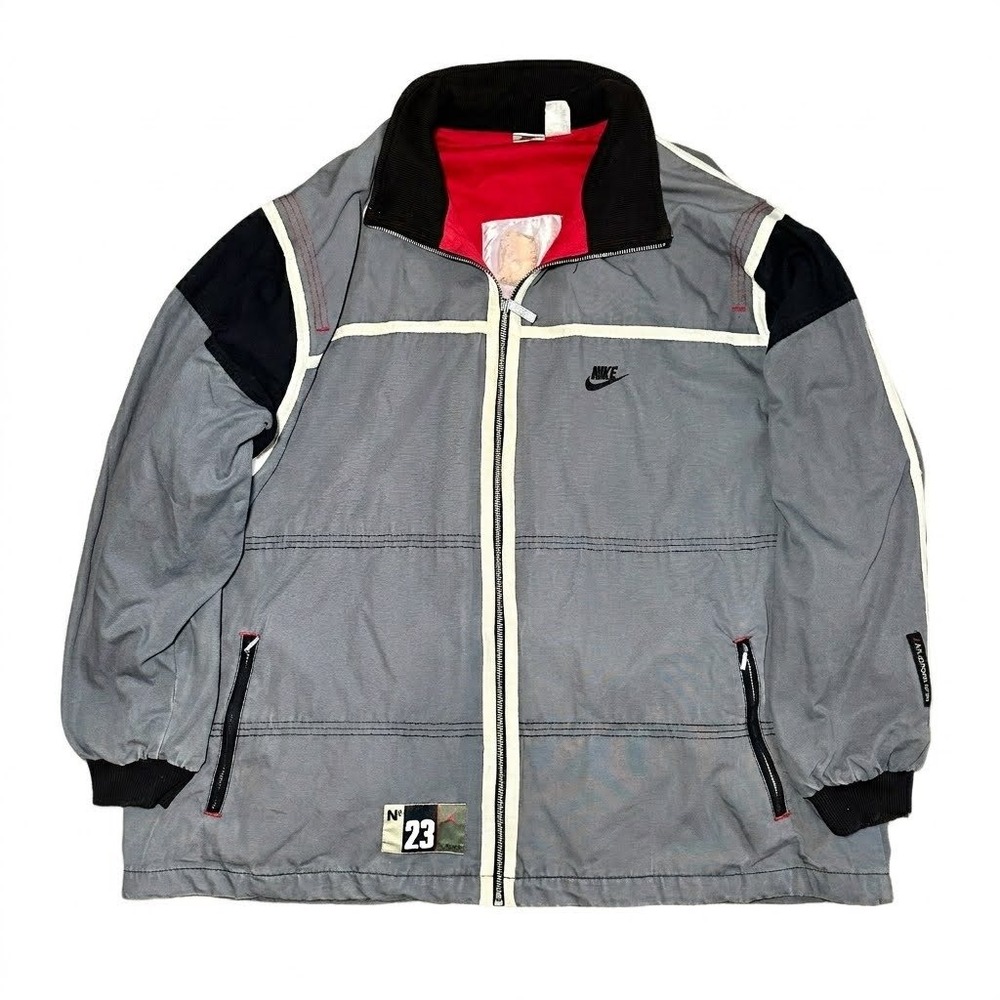 Vintage 90s Nike Air Jordan Legendary No 23 XL Gray Full Zip Jacket RN56323 - Picture 1 of 14